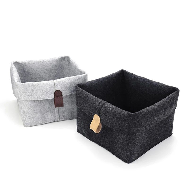 Felt Storage Basket Organizer Bin For Clothes Laundry Toy Sundries Box For Bathroom Office Dorm Un 5