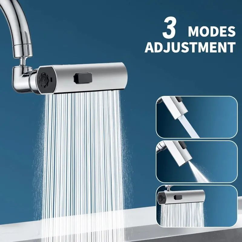 3Mode Universal Faucet Extender Aerator 360 Rotating SplashProof Waterfall Sprayer For Kitchen Sink 0