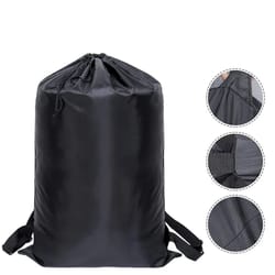 foldable laundry backpack hamper, large capacity dirty clothes organizer bag for travel dorm gym, drawstring polyester