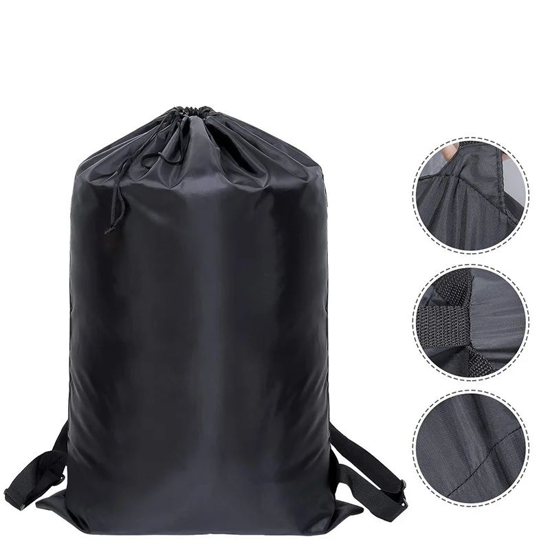 Foldable Laundry Backpack Hamper Large Capacity Dirty Clothes Organizer Bag For Travel Dorm Gym Dra 0