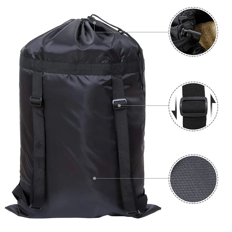 Foldable Laundry Backpack Hamper Large Capacity Dirty Clothes Organizer Bag For Travel Dorm Gym Dra 2