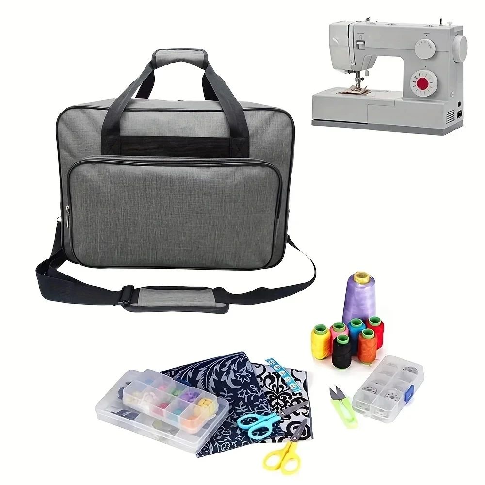 Portable Sewing Machine Carrying Bag Dustproof Oxford Protective Case With Storage Pockets For Thre 5