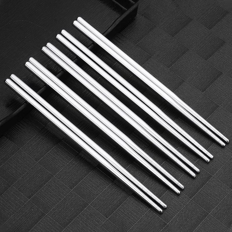 5 Pairs 304 Stainless Steel Chopsticks Reusable NonSlip Dishwasher Safe Modern Durable Food Grade T 3