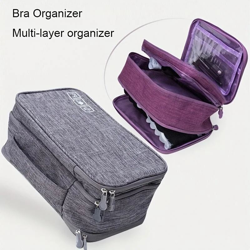 Travel Bra Underwear Organizer Bag Large Capacity Washable Lingerie Storage Case With Compartments 0