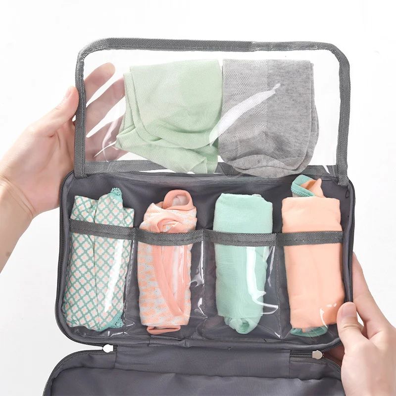 Travel Bra Underwear Organizer Bag Large Capacity Washable Lingerie Storage Case With Compartments 4