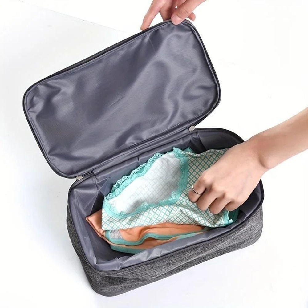 Travel Bra Underwear Organizer Bag Large Capacity Washable Lingerie Storage Case With Compartments 5