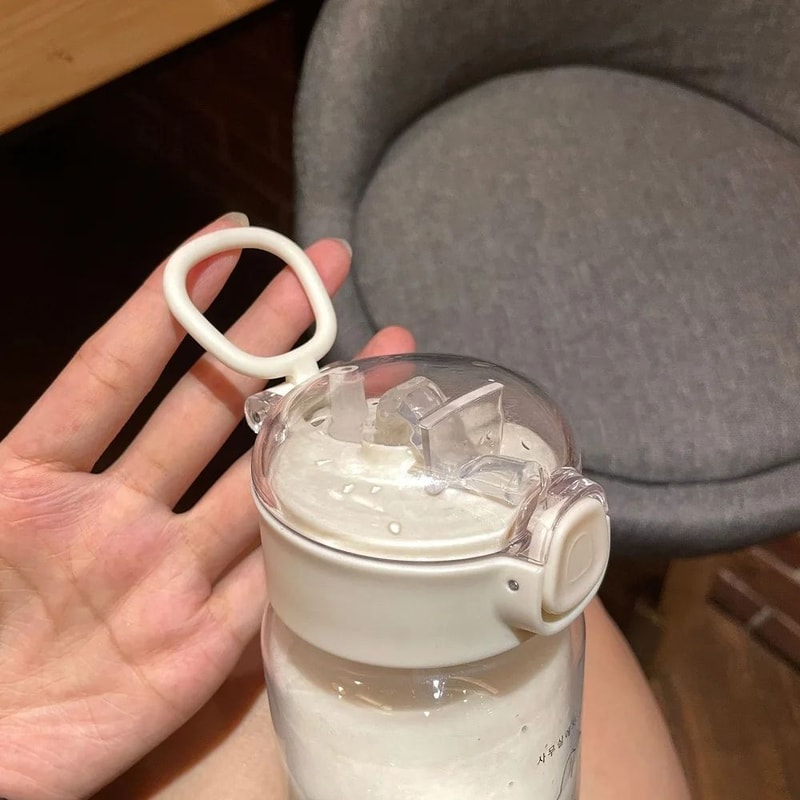 Transparent PC Plastic Sports Water Bottle With PopUp Bounce Straw Leakproof OneClick Lid DropResis 1