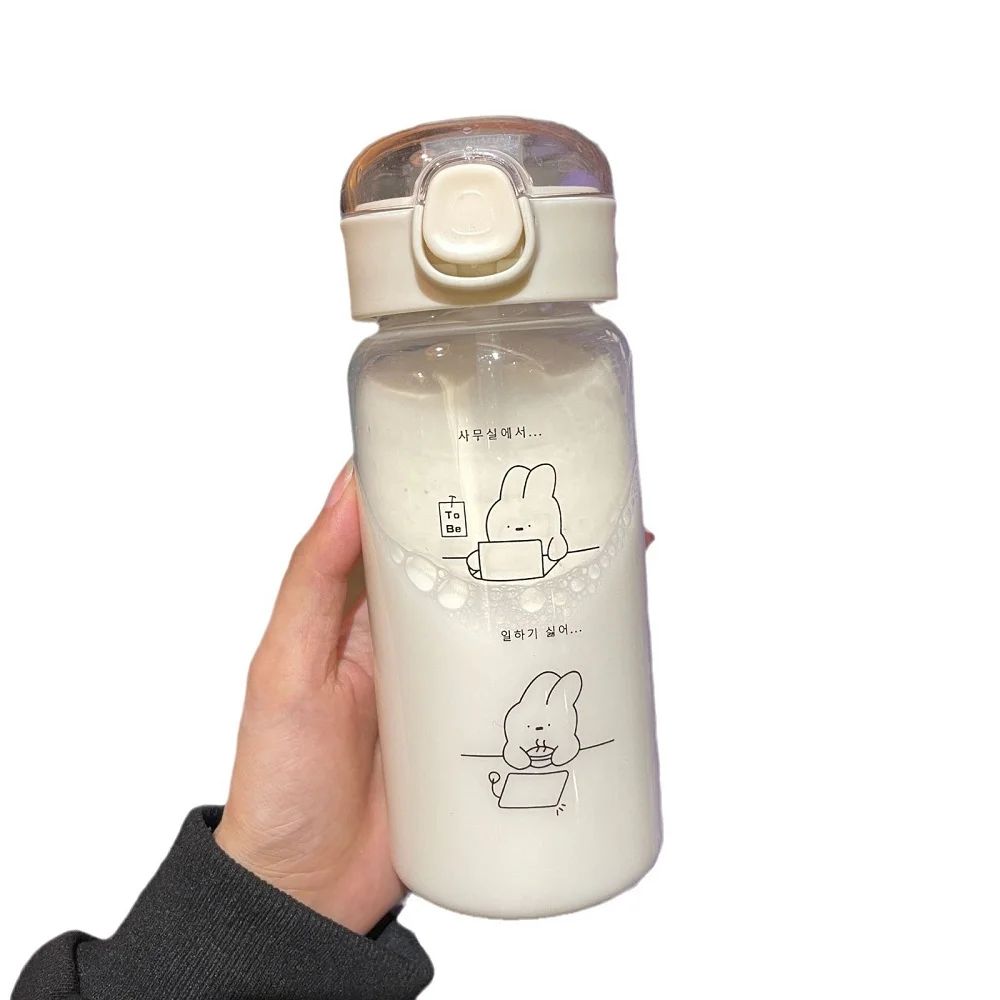 Transparent PC Plastic Sports Water Bottle With PopUp Bounce Straw Leakproof OneClick Lid DropResis 6