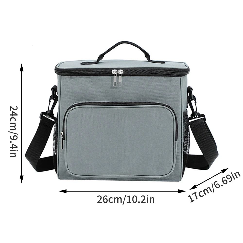 Large Capacity Insulated Lunch Bag With Crossbody Strap Oxford Cooler Tote For Picnic Outdoor Ice 4