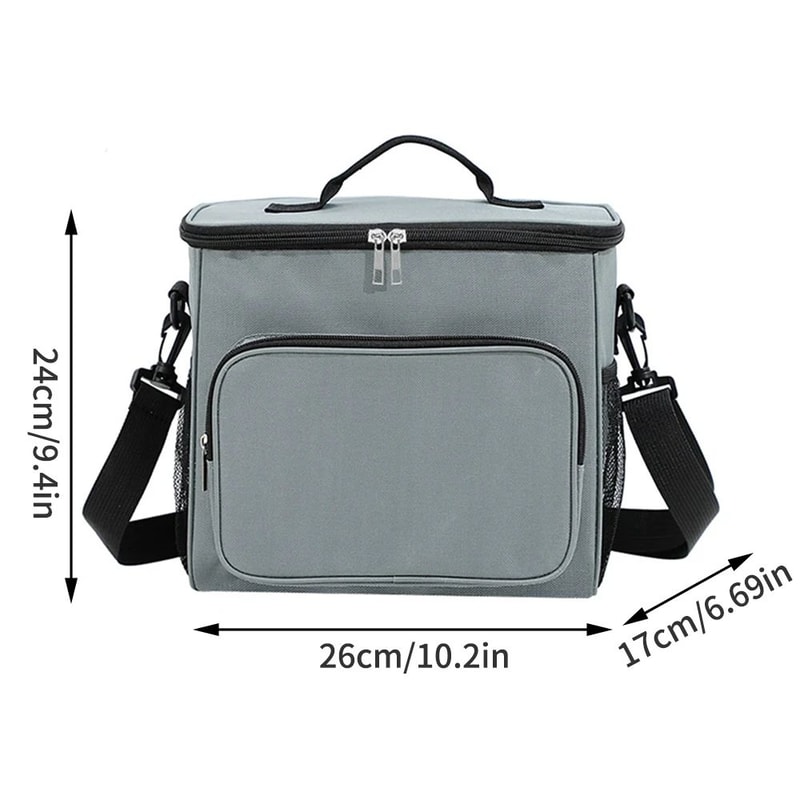 Large Capacity Insulated Lunch Bag With Crossbody Strap Oxford Cooler Tote For Picnic Outdoor Ice 4