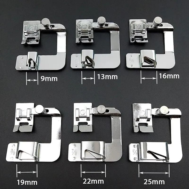 Rolled Hem Presser Foot Set 38 1 In For Sewing Machines MultiSize Edge Curling Press Foot Accessor 5
