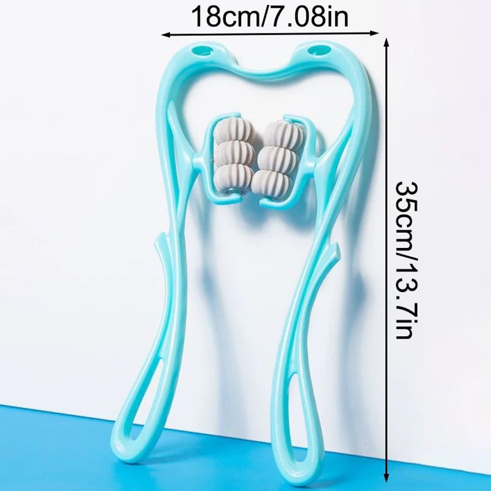 Manual Cervical Neck Massager Clamp 6Ball Kneading Roller For Shoulder Pain Relief Deep Tissue Rela 4