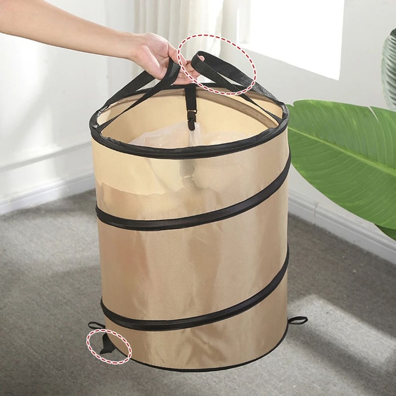 PopUp Camping Trash Can Portable Folding Outdoor Garbage Bin For Camp Garden Leaf Bag Holder Reusab 2