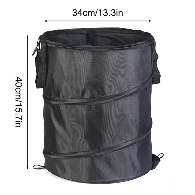 PopUp Camping Trash Can Portable Folding Outdoor Garbage Bin For Camp Garden Leaf Bag Holder Reusab 5