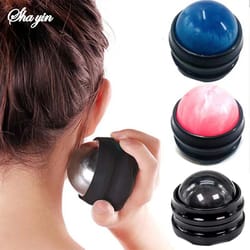 mini manual massage ball roller, 360° spin self massage tool for back shoulders & feet, portable deep tissue relief