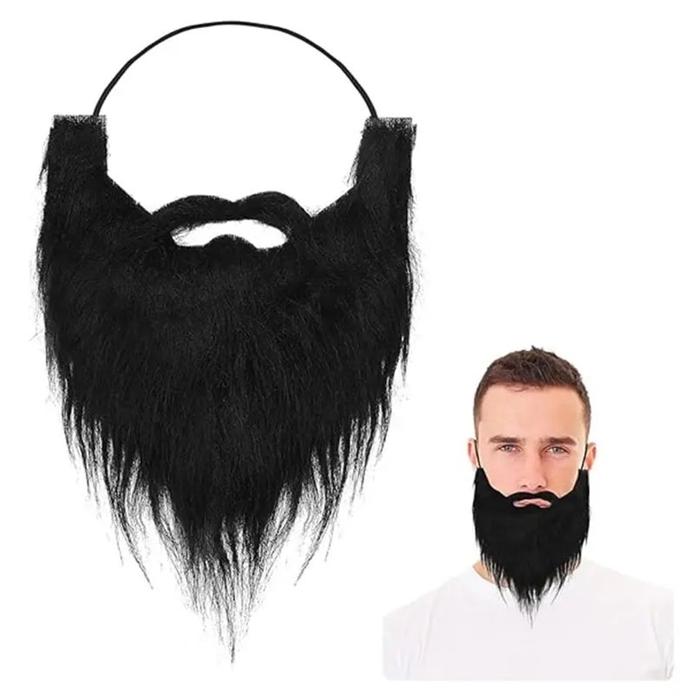 Funny Fake Beard Long Hair Wig Set Santa Claus White Beard Black Big Beard Costume For Halloween 0