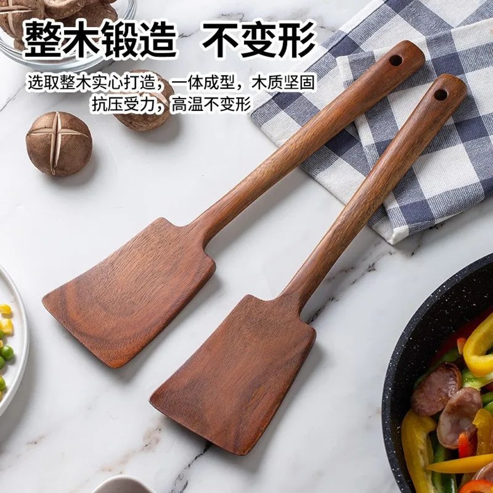 Wooden Spatula For NonStick Pans HeatResistant AntiScald Cooking Utensil For Home Kitchen Stirring 1