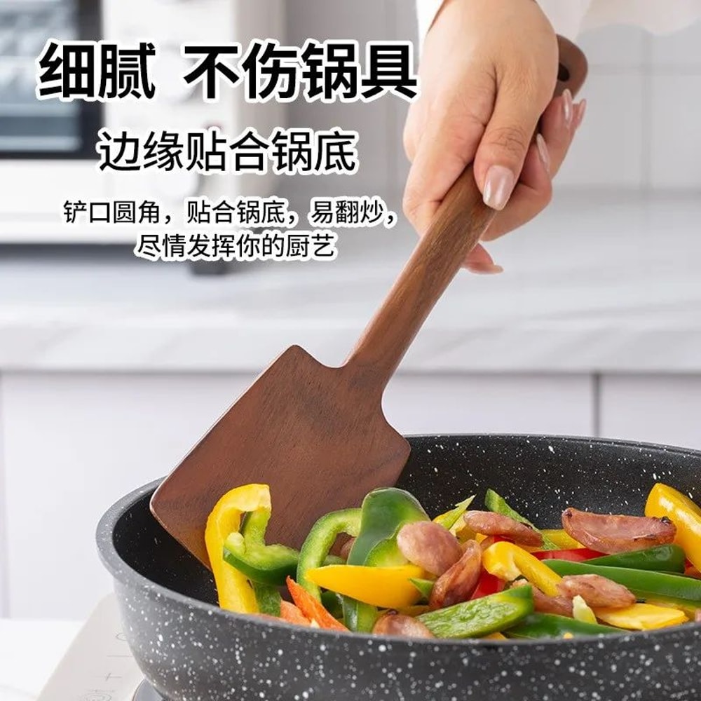 Wooden Spatula For NonStick Pans HeatResistant AntiScald Cooking Utensil For Home Kitchen Stirring 3