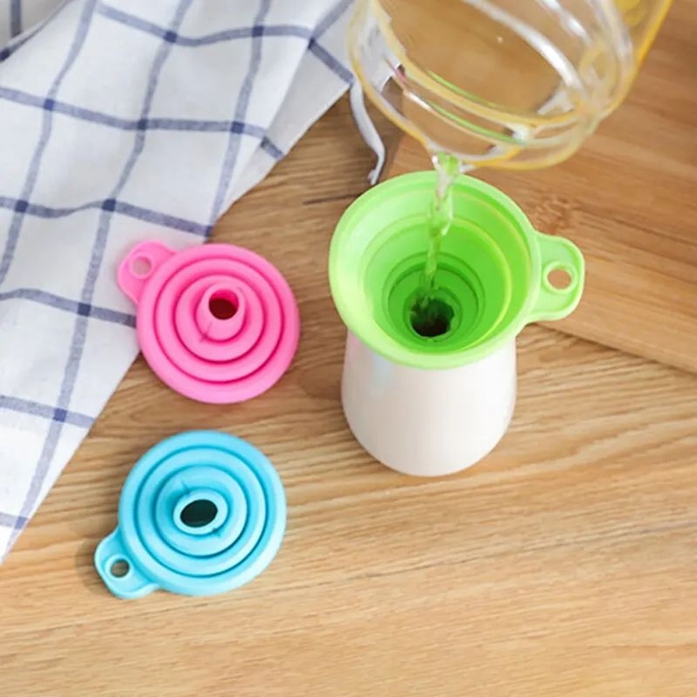 Household Telescopic Mini Folding Funnel For Kitchen Packaging High Temperature Resistant Silicone 0