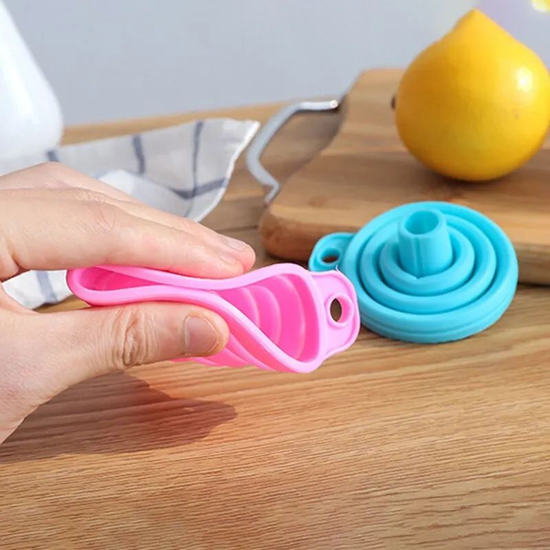 Household Telescopic Mini Folding Funnel For Kitchen Packaging High Temperature Resistant Silicone 2