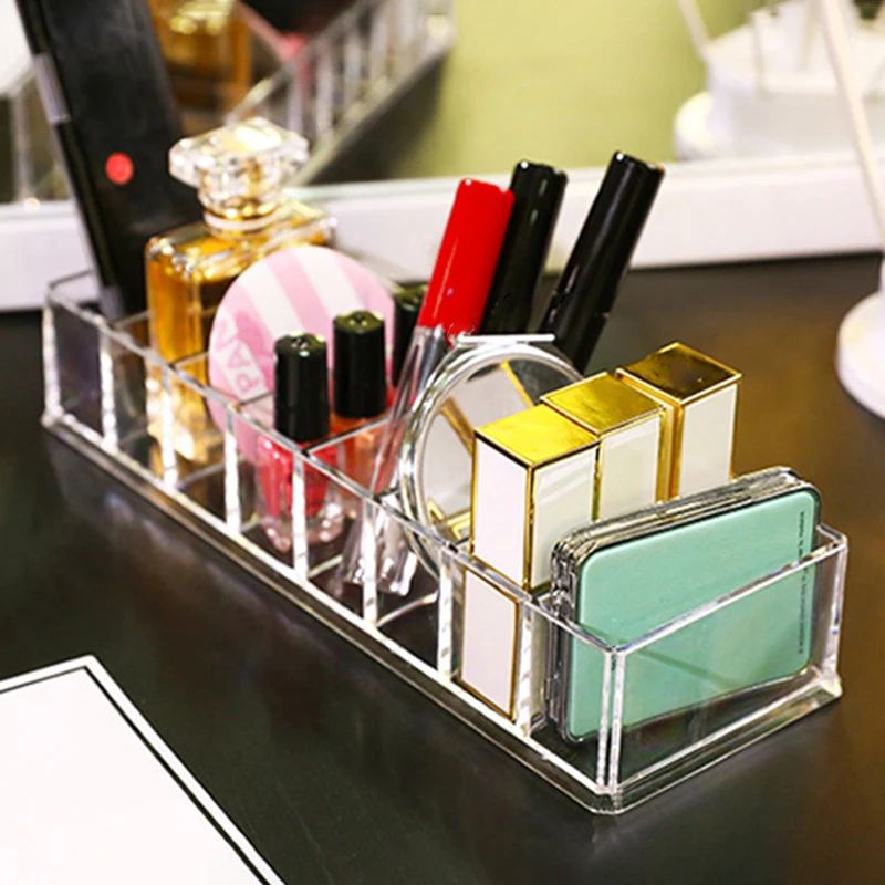 8Cell Cosmetic Storage Box Organizer Lipstick Rack Nail Polish Display Stand With Powder Storage 2