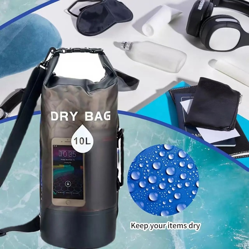 Waterproof PVC Dry Bag Backpack With Drawstring Beach Swimming Sack For Travel Camping Hiking Surf 1