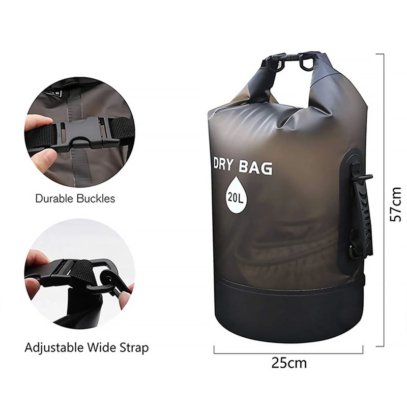 Waterproof PVC Dry Bag Backpack With Drawstring Beach Swimming Sack For Travel Camping Hiking Surf 4