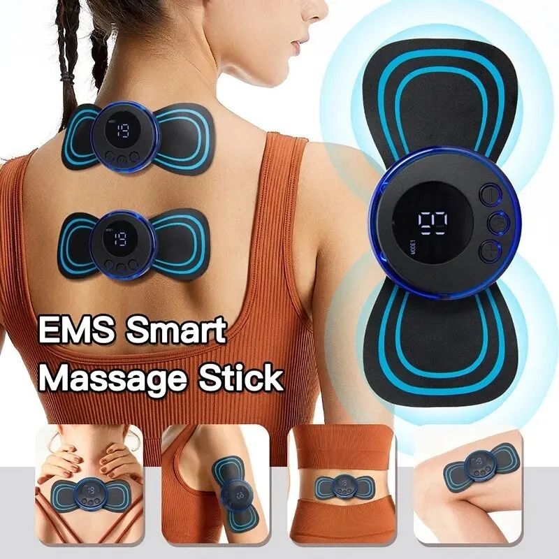 Mini Cervical Pulse Massager Patch With Digital Display Electronic Neck Back Muscle Pain Relief A 0
