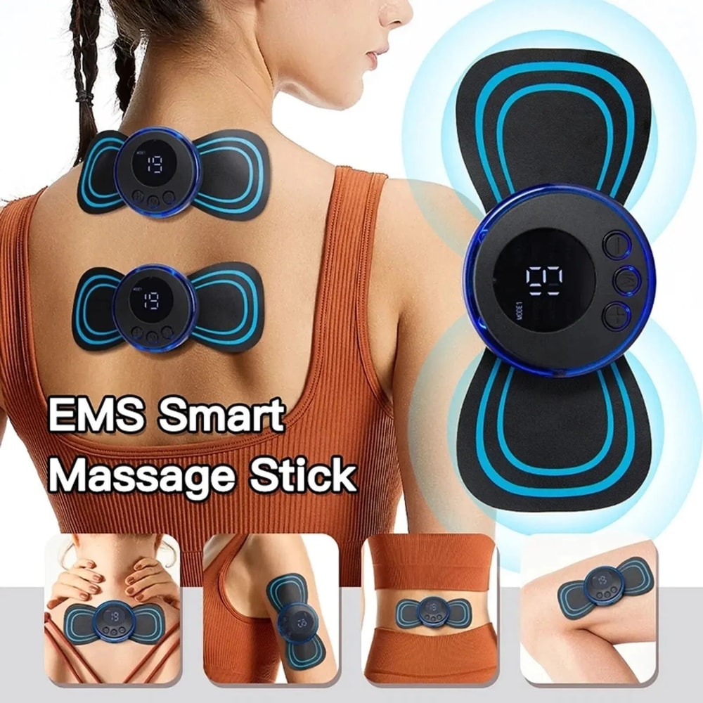 Mini Cervical Pulse Massager Patch With Digital Display Electronic Neck Back Muscle Pain Relief A 6