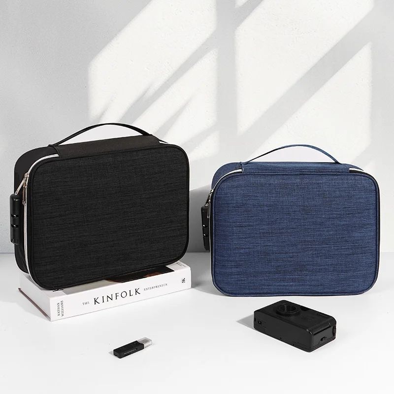 AntiTheft Locking Tech Organizer Bag With 3Digit Password Waterproof Oxford Case For IPad Cables U 2