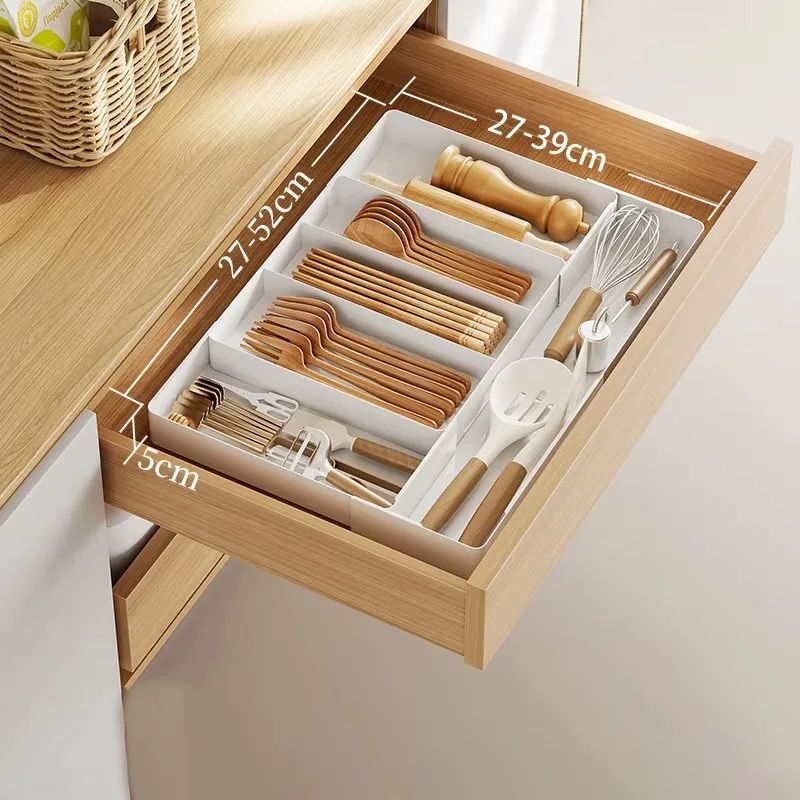 Expandable Adjustable Drawer Organizer Cutlery Tray Versatile Kitchen Utensil Holder For Spoons Fo 4