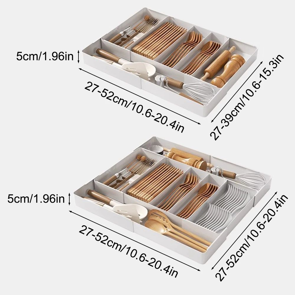 Expandable Adjustable Drawer Organizer Cutlery Tray Versatile Kitchen Utensil Holder For Spoons Fo 5