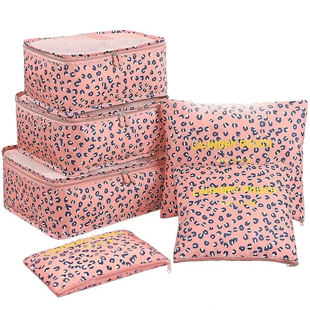 6Piece Travel Storage Bag Set For Suitcases Clothing Organizer Packing Cubes With Mesh Waterproof 2