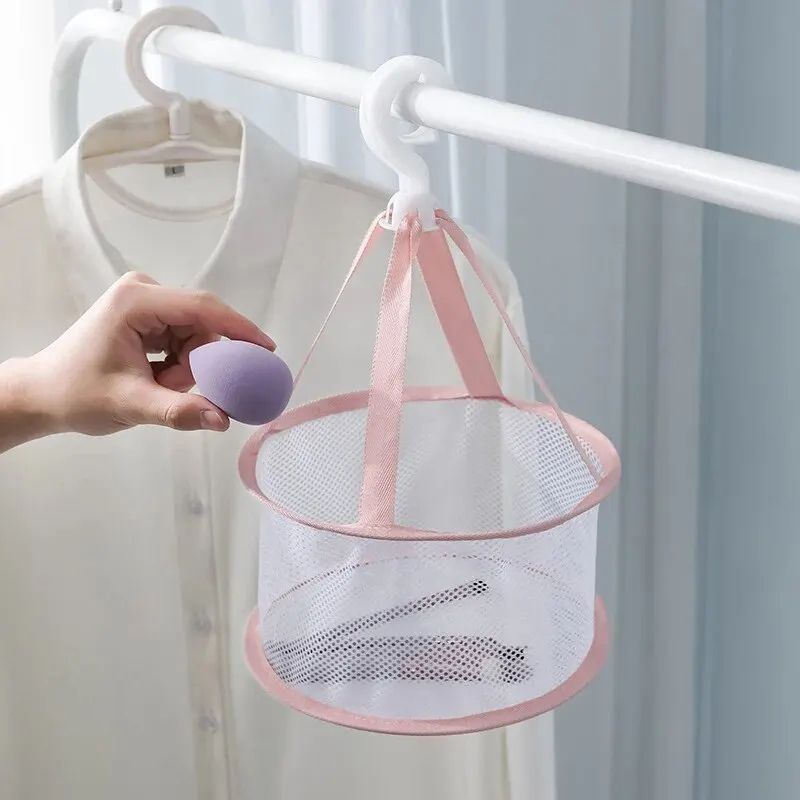 Hanging Makeup Brush Drying Bag Mesh Basket AntiDeformation Air Drying Storage For Powder Puffs Sp 4