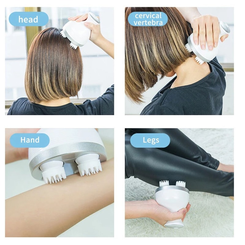 Cordless Electric Scalp Massager With Kneading Handheld Head Scratcher Massager 4 Massage Nodes Fo 2