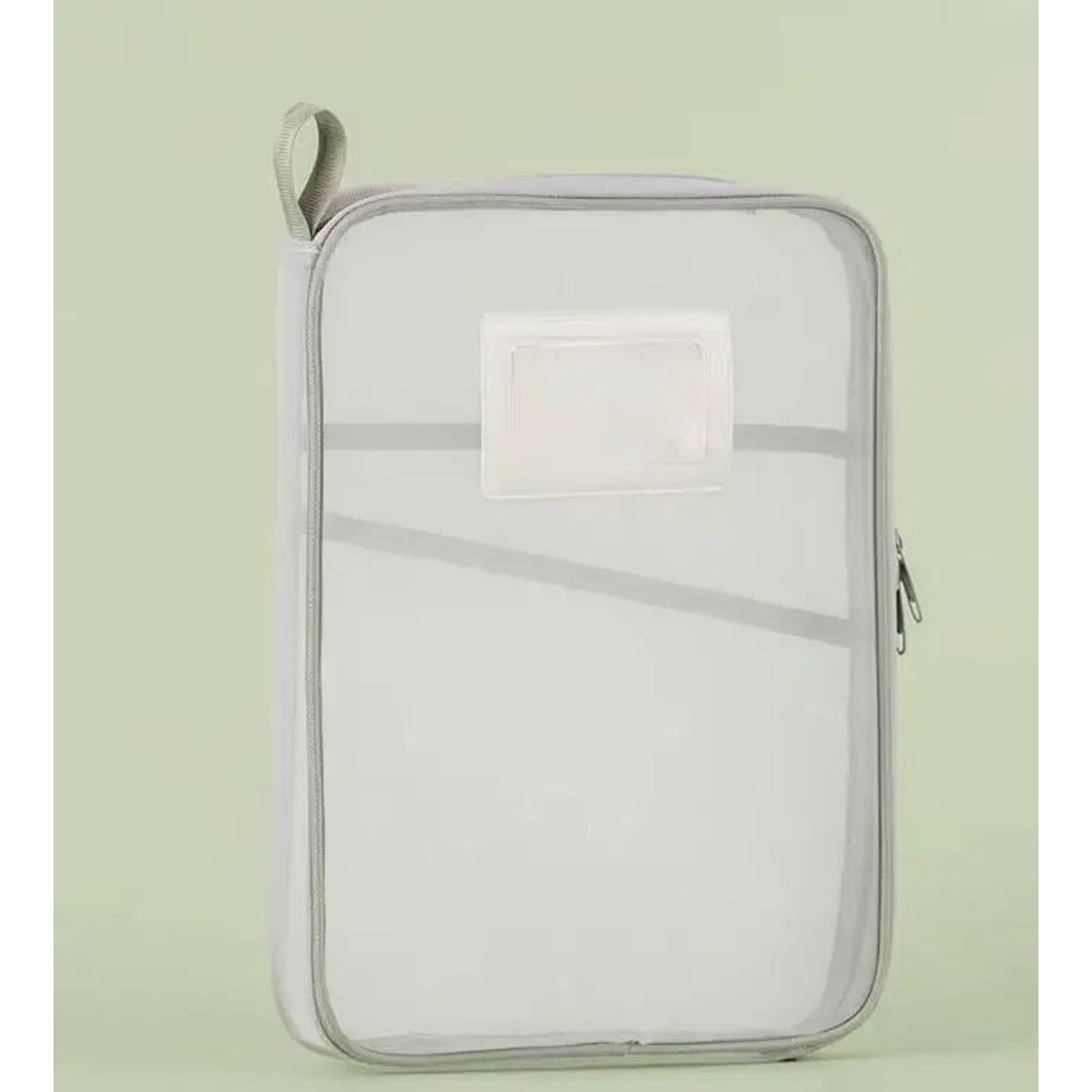 A4 DoubleLayer Mesh Stationery Storage Bag Large Capacity Zipper Organizer Folder For School Offic 7
