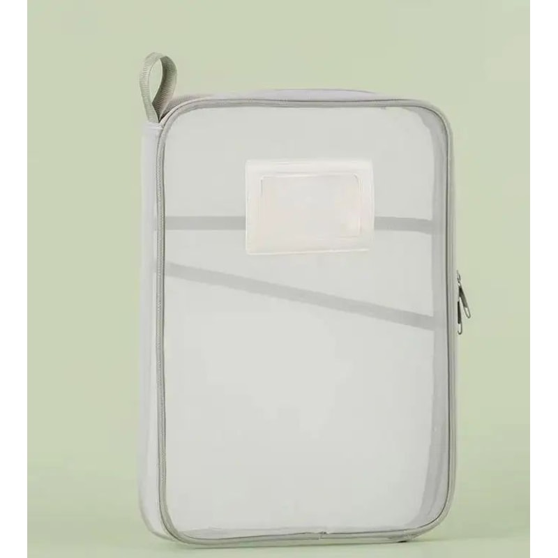 A4 DoubleLayer Mesh Stationery Storage Bag Large Capacity Zipper Organizer Folder For School Offic 7