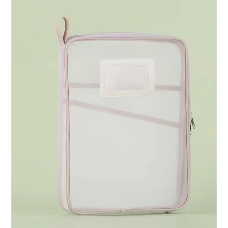 A4 DoubleLayer Mesh Stationery Storage Bag Large Capacity Zipper Organizer Folder For School Offic 8