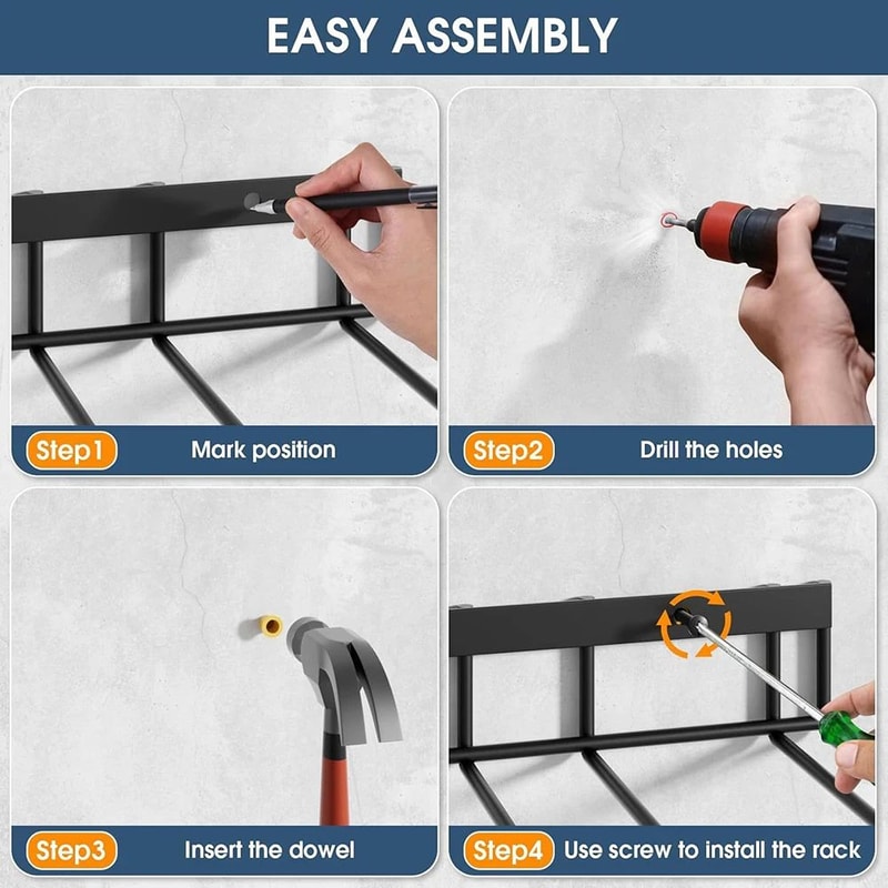 Wall Mounted Metal Boot Rack Organizer 4 Pair Sturdy AntiRust Boot Hanger For Closet Entryway Gara 4