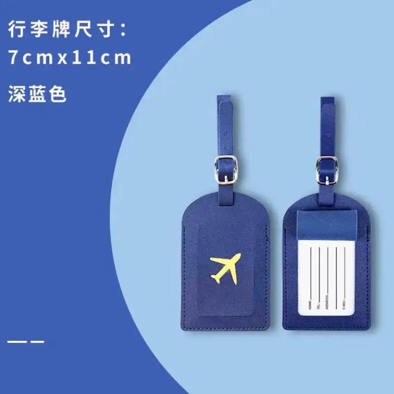 PU Leather Passport Cover Luggage Tag Set With Hot Stamping Thickened Travel ID Tag For Suitcase 6