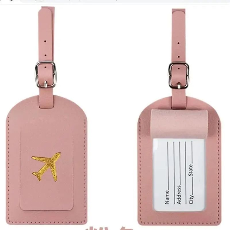 PU Leather Passport Cover Luggage Tag Set With Hot Stamping Thickened Travel ID Tag For Suitcase 8