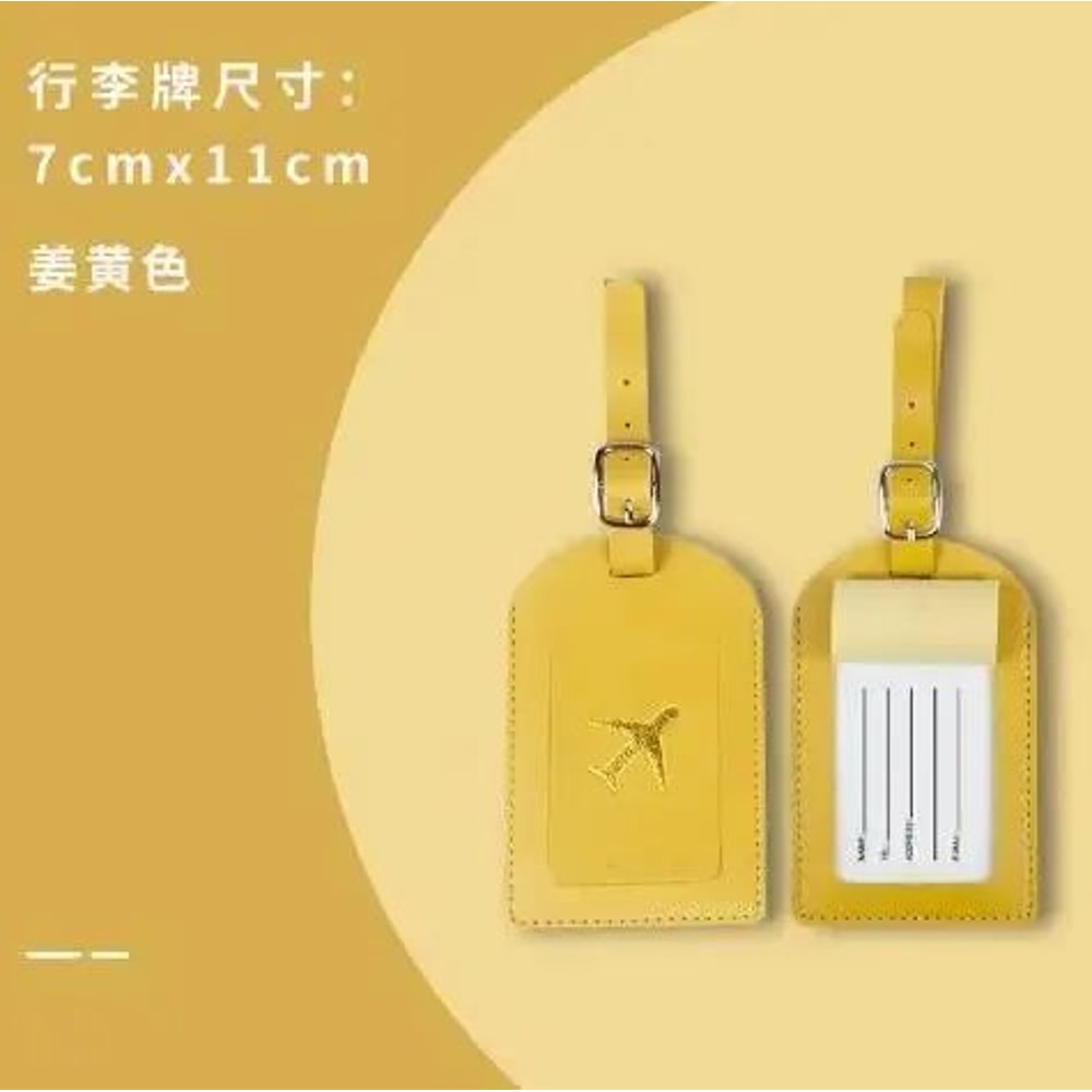 PU Leather Passport Cover Luggage Tag Set With Hot Stamping Thickened Travel ID Tag For Suitcase 9