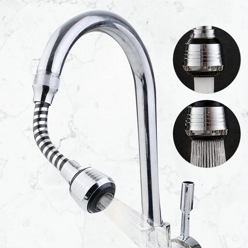 SplashProof Kitchen Faucet Aerator With Soft Foaming Spray Pressurized Water Saver Nozzle Long Thr 1