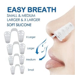 anti-snoring silicone nasal dilator set | easy breathing sleep aid inserts for snoring relief, 4 sizes