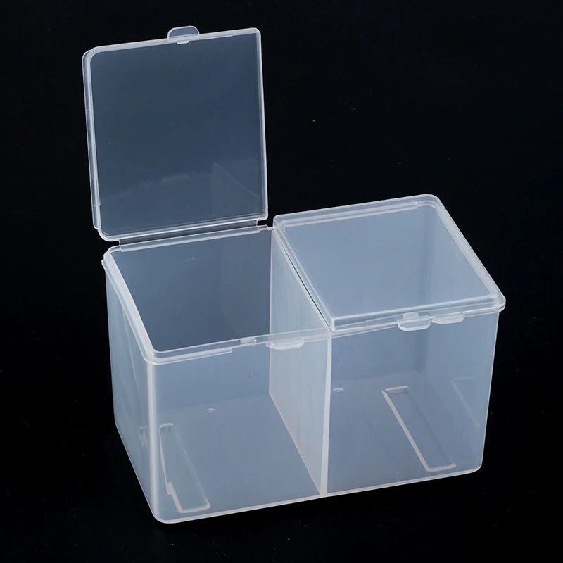 Clear Makeup Storage Box With Lid 2Grid Dustproof Vanity Organizer For Skincare Cosmetics Counter 3