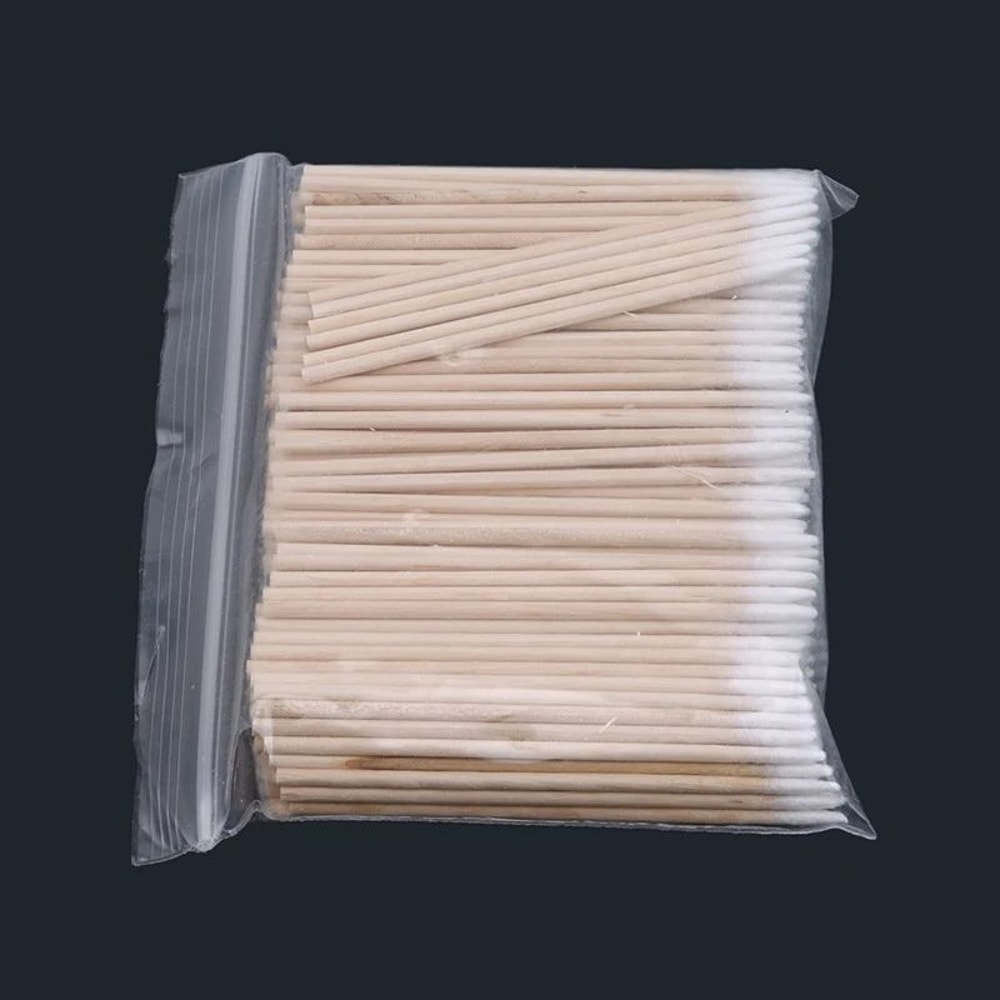 Wooden Handle Cotton Swabs Long Tip Precision Cotton Stick For Makeup Cleaning SemiPermanent Tatto 0