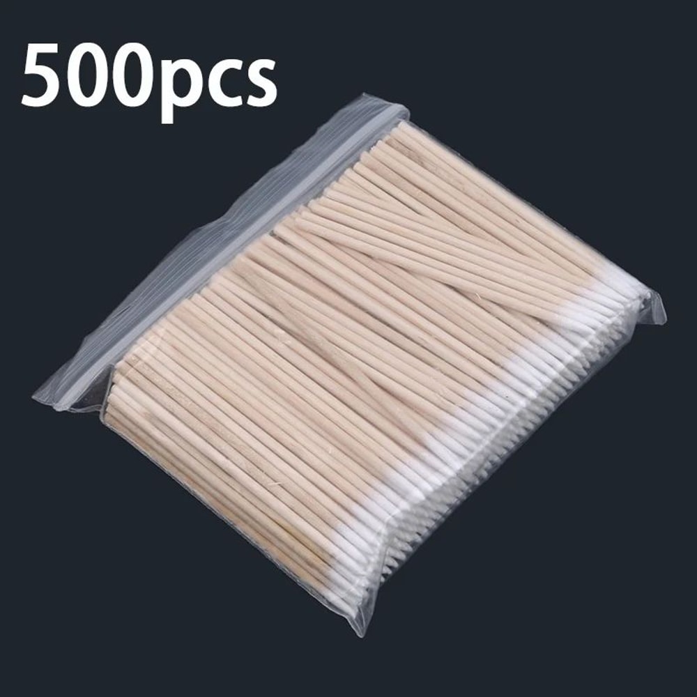 Wooden Handle Cotton Swabs Long Tip Precision Cotton Stick For Makeup Cleaning SemiPermanent Tatto 6