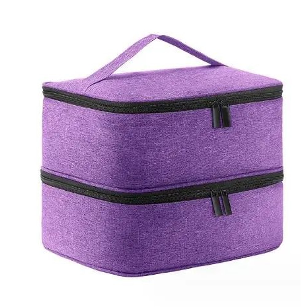 DoubleLayer Nail Polish Storage Bag 30 Compartments Portable Nail Care Organizer Case For Essentia 8