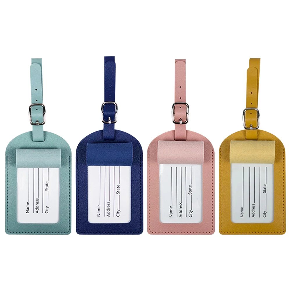 Hot Stamping PU Leather Travel Luggage Tag Passport Cover Set Thickened Handbag ID Label For Styl 2