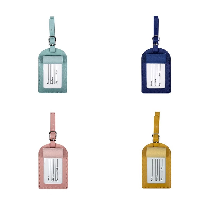 Hot Stamping PU Leather Travel Luggage Tag Passport Cover Set Thickened Handbag ID Label For Styl 5